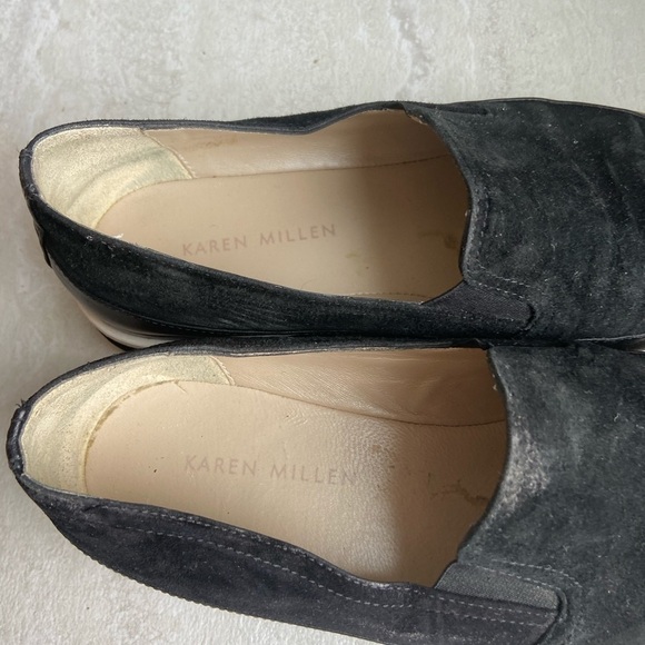 ** Karen Millen 37 6 black suede platform sneakers - Picture 2 of 8